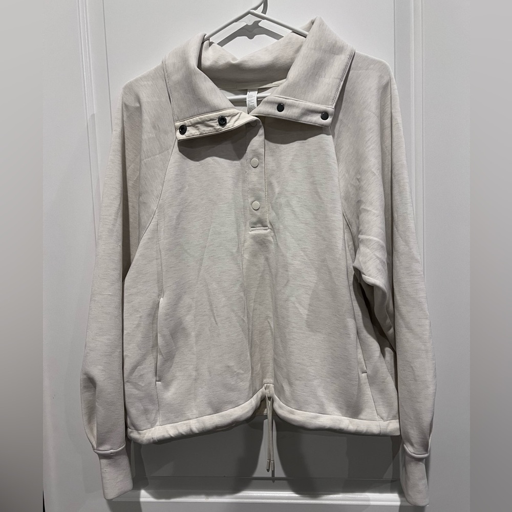 Zella Cream Half Button-up Pullover